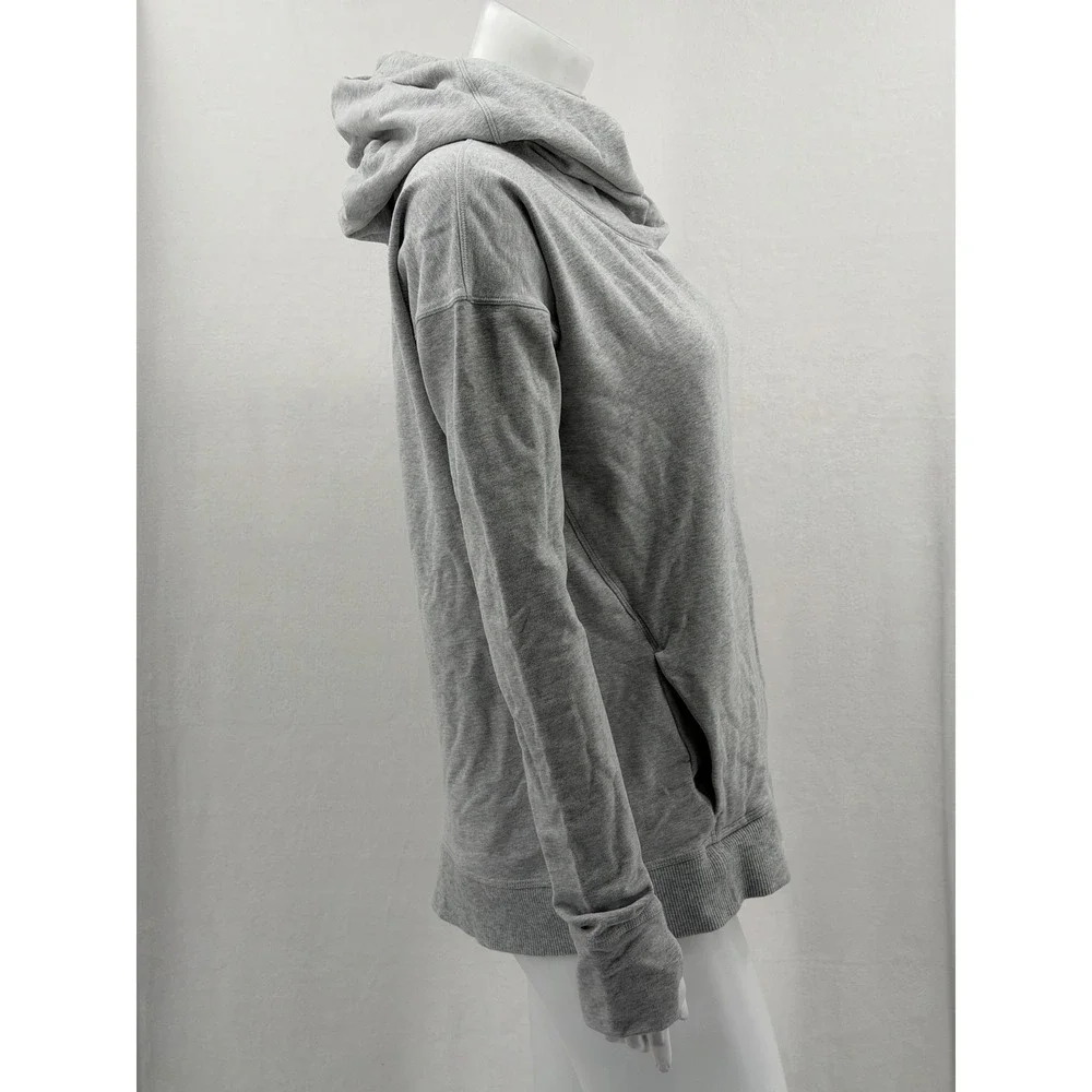 Lululemon Hoodie Womens 8 Gray Stress Less Cowl Funnel Neck Athleisure Sporty
